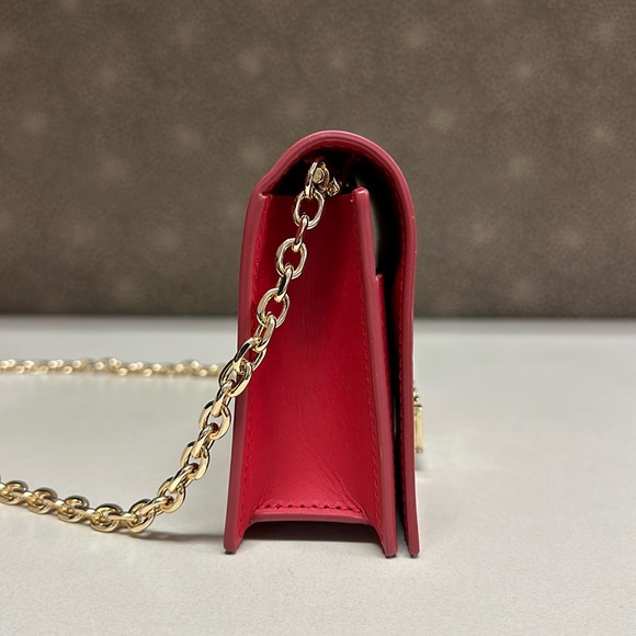🔥🔥🔥Zac Posen Red Leather Wallet On Chain Crossbody Bag - Picture 7 of 15
